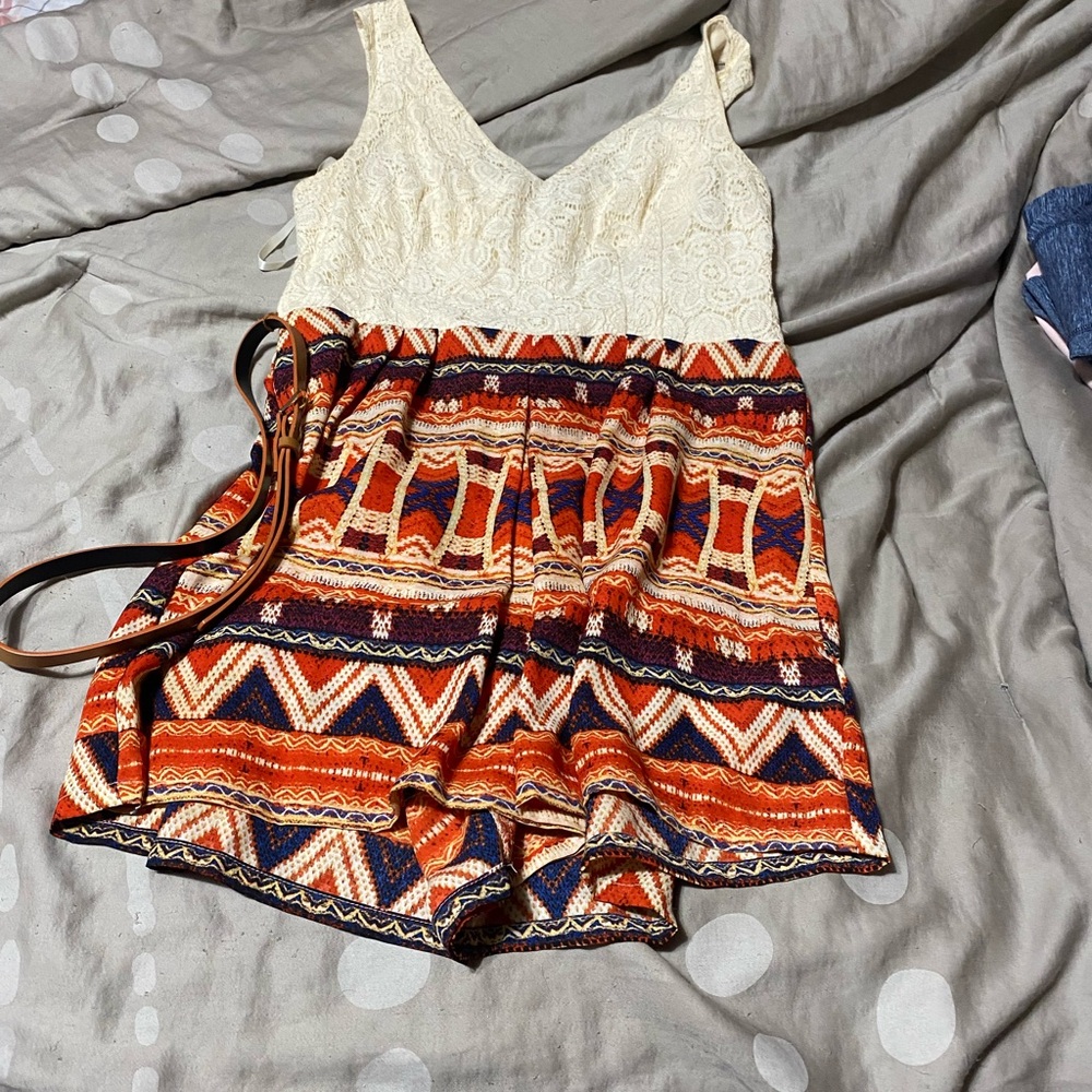City Triangles Lace and Geometric Midi Dress-NWOT